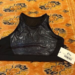 ZYIA Black High-Neck Sports Bra